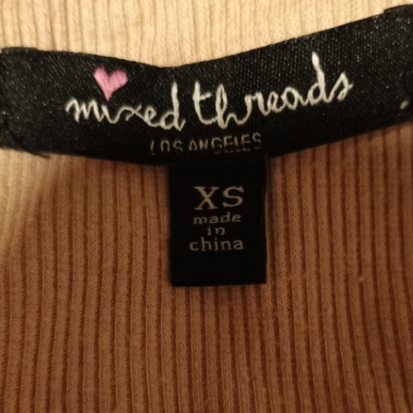 Mixed Threads Stylish Tan Ruched Crop Top - Picture 2 of 3